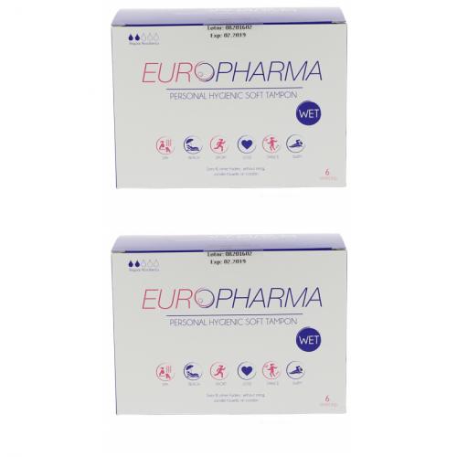 2 x Europharma Soft Tampons Wet Hygienic 6 Stück