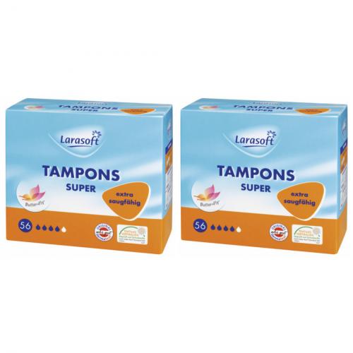 2 x Larasoft Tampons Super Extra Saugfhig 56 Stck