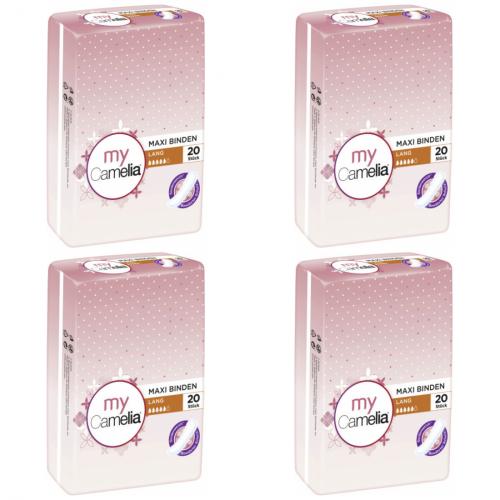 4 x Camelia Maxi Binde Damenbinden Lang 20 Stck