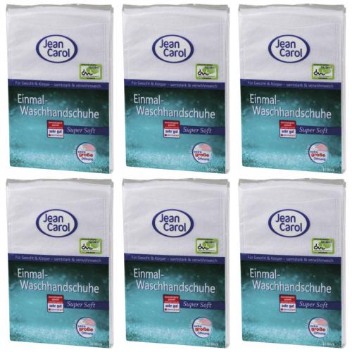 6 x Jean Carol Einmalhandschuhe Waschhandschuh 12 Stck