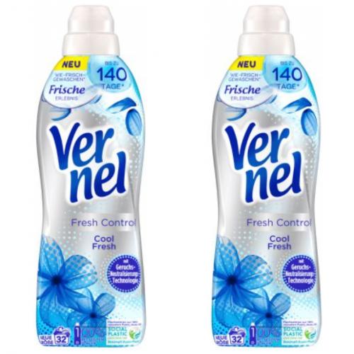 2 x Vernel Weichspler Cool Fresh 32 Waschladungen 800ml