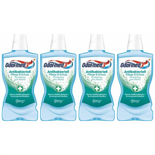 4 x Odol med 3 Mundsplung Pflege & Schutz Antibakteriell 500ml