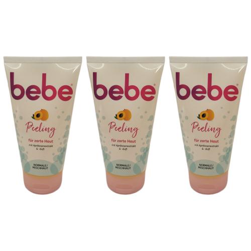 3 x Bebe Sanftes Peeling Aprikose Normale/Mischhaut 150ml