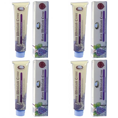4 x Vom Pullach Hof Rotes Weinlaub Creme Tube khlt entlastet erfrischt 100ml