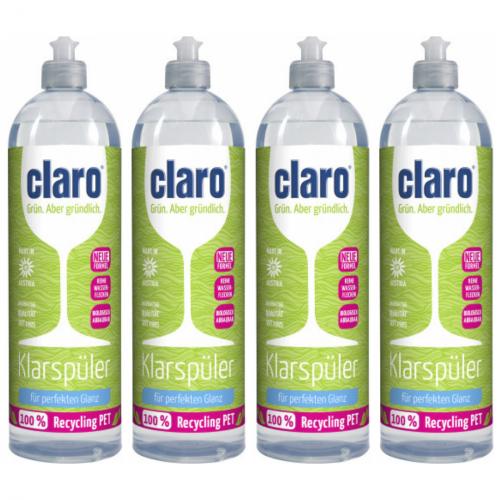 4 x Claro ko Klarspler Glasschutz Geschirrsplmittel 1 L Flasche