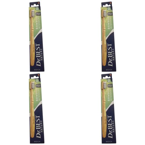 4 x Dr.Best Zahnbrste Bambus Interdental Weich Nature
