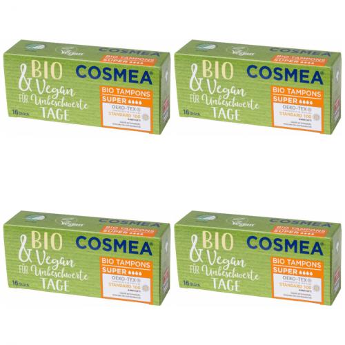 4 x Cosmea Bio Tampons Super Vegan 16 Stck