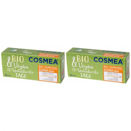 2 x Cosmea Bio Tampons Super Vegan 16 Stck