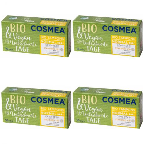 4 x Cosmea Bio Tampon Normal Vegan 16 Stck