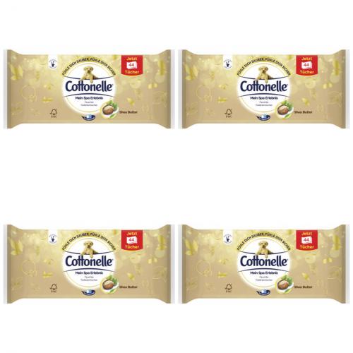 4 x Cottonelle Feuchtes Toilettenpapier mit Shea Butter Toilettentcher 44 Tcher