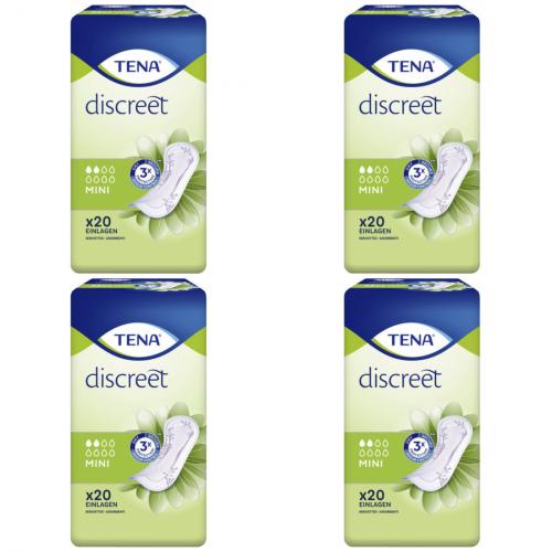 4 x Tena Slipeinlagen Discreme Mini Hygieneeinlagen 20 Stck