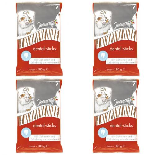 4 x JedenTag Hund dental sticks 7er 180g