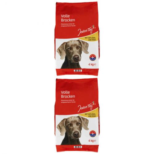 2 x JedenTag Hund trocken Geflgel + Rind 4kg