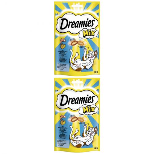 2 x Dreamies Mix Lachs + Kse Katzenfutter Nahrung 60g