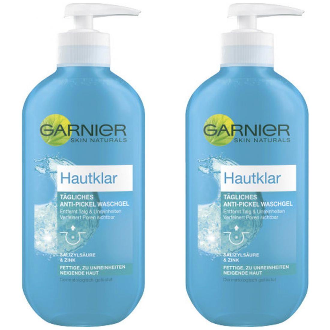 2 x Garnier Hautklar Anti-Pickel Waschgel Skin Active Gesicht 200ml  Haushaltswaren Guru