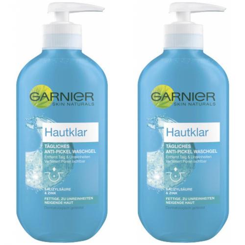 2 x Garnier Hautklar Anti-Pickel Waschgel Skin Active Gesicht 200ml