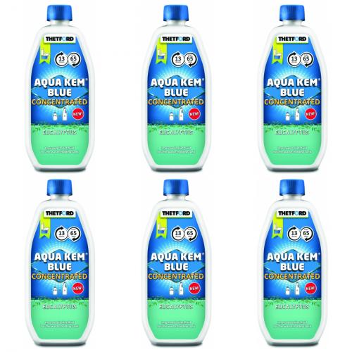 6 x Thetford Aqua Kem Blue Konzentrat Eucalyptus Toilettenflssigkeit Sanitrzusatz 780 ml