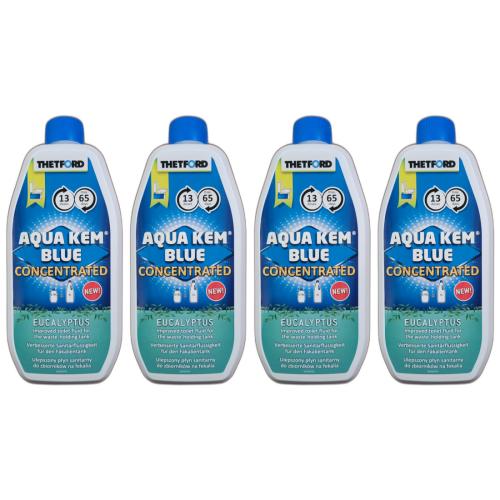 4 x Thetford Aqua Kem Blue Konzentrat Eucalyptus Toilettenflssigkeit Sanitrzusatz 780 ml