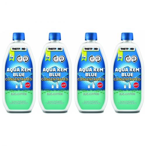 4 x Thetford Aqua Kem Blue Konzentrat Eucalyptus Toilettenflssigkeit Sanitrzusatz 780 ml