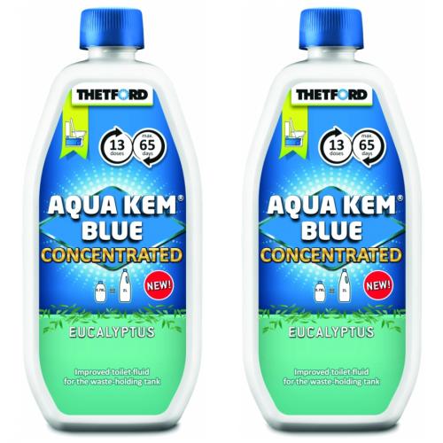 2 x Thetford Aqua Kem Blue Konzentrat Eucalyptus Toilettenflüssigkeit Sanitärzusatz 780 ml