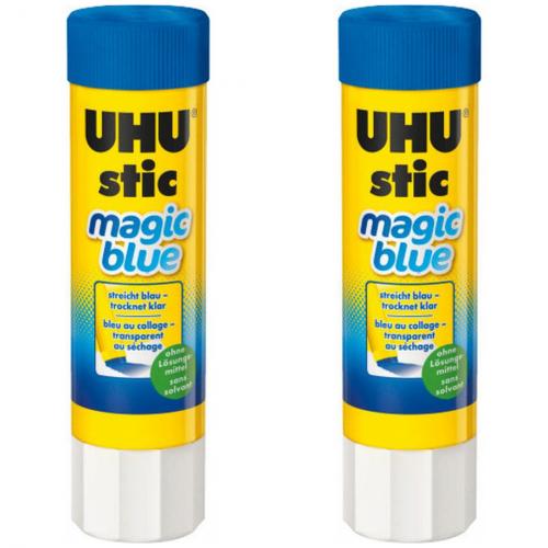 2 x Uhu Klebestift Magic Blue Stic Lsemittelfrei 8,2g