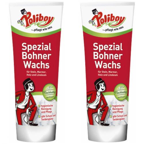 2 x Poliboy Spezial Bohner Wachs 250 ml Tube