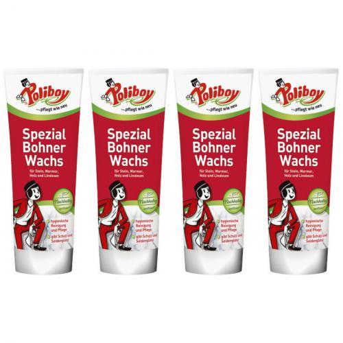 4 x Poliboy Spezial Bohner Wachs 250 ml Tube