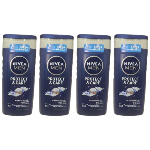 4 x Nivea Dusche Men Protect + Care Pflegedusche Duschgel 250ml