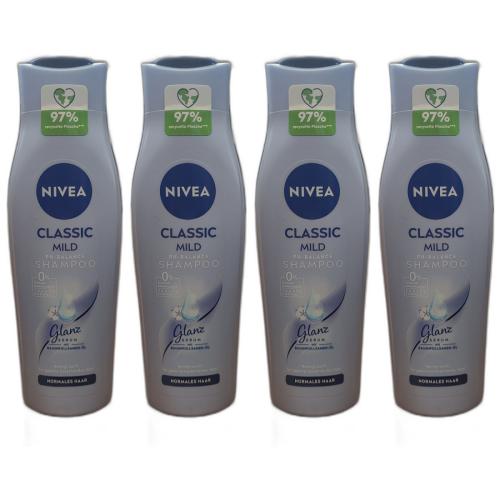 4 x Nivea Shampoo Classic Mild Haarshampoo Pflegeshampoo 250ml