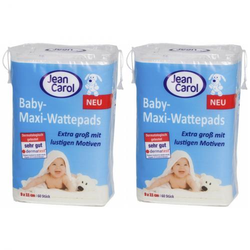 2 x Jean Carol Baby Maxi Wattepads 60 Stck