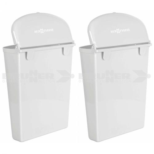 2 x Brunner Abfallbehlter mit Deckel Pillar Grau Mlleimer Campingzubehr