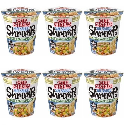 6 x Cup Noodles Shrimps Becher Instant-Nudeln Cup 63g