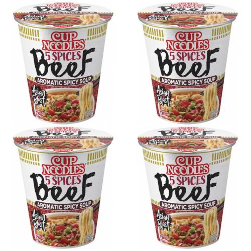 4 x Cup Noodles Rind Becher Instant-Nudeln Cup 64g