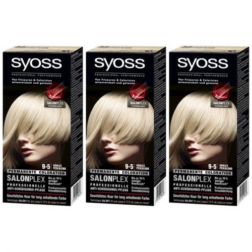 3 x Syoss Haarfarbe 9-5 Khles Perlblond 115ml