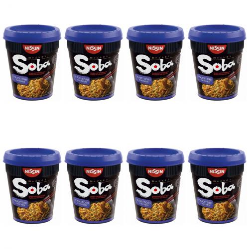 8 x Cup Noodles Soba Cup Yakitori Chicken 89g Becher