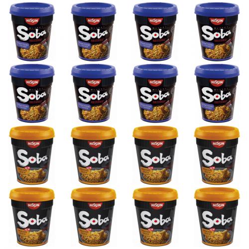 Cup Noodles Soba 8x Yakitori Chicken 89g + 8x Becher Peking Duck 87g