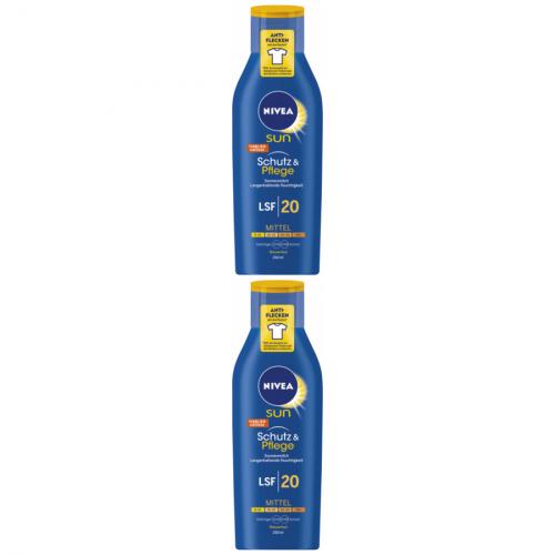 2 x Nivea Sonnenmilch LSF20 Flasche Schutz und Pflege 250ml