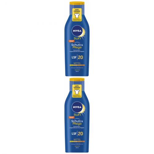 2 x Nivea Sonnenmilch LSF20 Flasche Schutz und Pflege 250ml