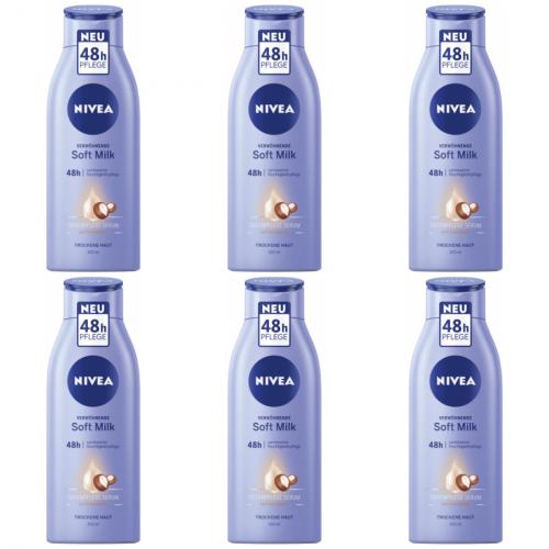 6 x Nivea Verwhnende Soft Milk 400ml Flasche