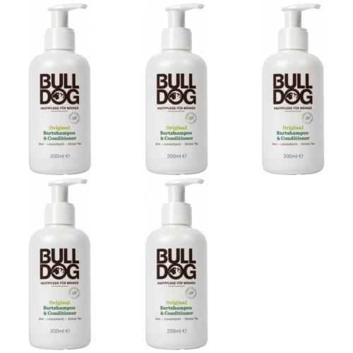 5 x Bulldog Männer Bart Shampoo + Conditioner 200ml Flasche