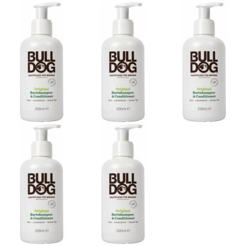 5 x Bulldog Mnner Bart Shampoo + Conditioner 200ml Flasche