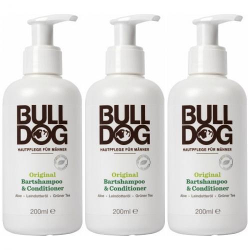 3 x Bulldog Mnner Bart Shampoo + Conditioner 200ml Flasche