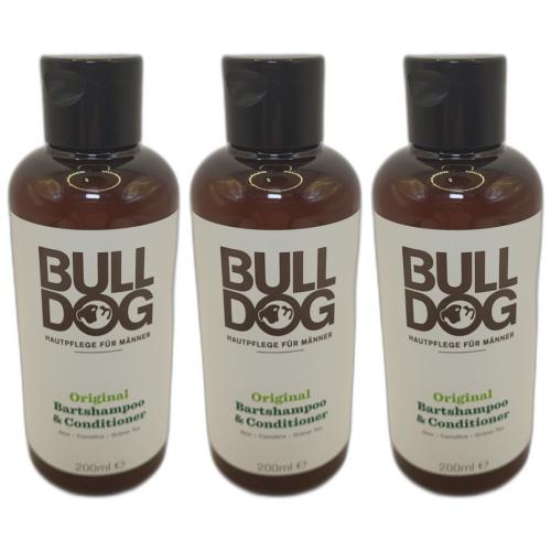 3 x Bulldog Mnner Bart Shampoo + Conditioner 200ml Flasche