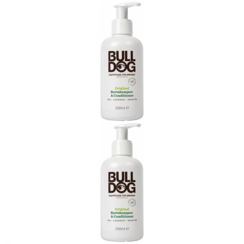 2 x Bulldog Männer Bart Shampoo + Conditioner 200ml Flasche