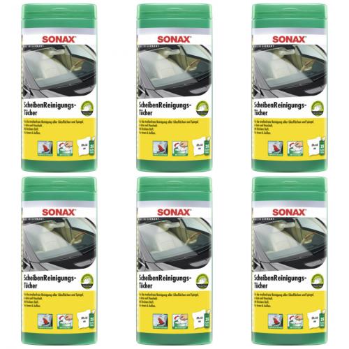6 x Sonax Scheibenreinigungstcher 25 Stck
