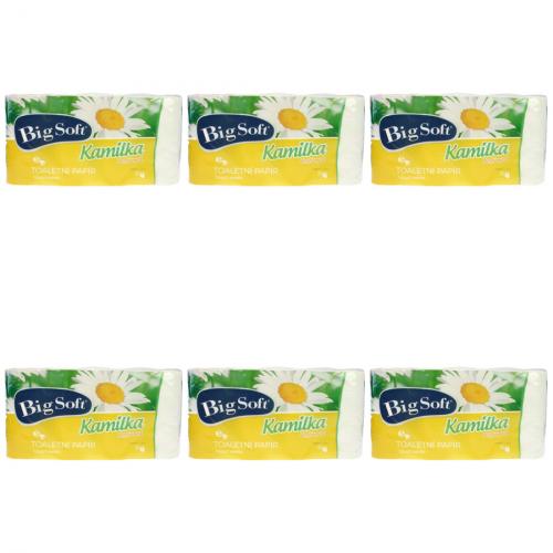6 x Toilettenpapier 3-lagig 8x160 Blatt Kamilka Big Soft