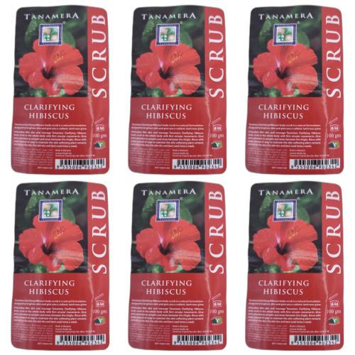 6 x Tanamera HomeSpa - Krperpeelings - Hibiskus - 100g - Vegan