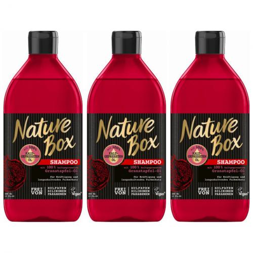 3 x Nature Box Shampoo mit Granatapfel l 385ml