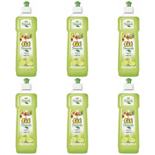 6 x Fit Naturals Spülmittel Guave-Limette 500 ml Flasche