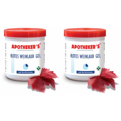 2 x Apothekers Creme 250ml - Auswahl: Rotes Weinlaub Gel